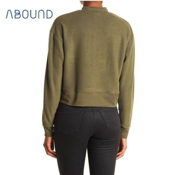 Women's Mock Neck Fleece Pullover Sweater ABOUND NWT - Picture 2 of 5
